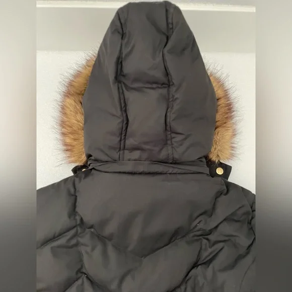 GUESS Women's Zipped Pockets Down Faux-Fur-Trim Hooded Parka, Black, Size L - Picture 11 of 11